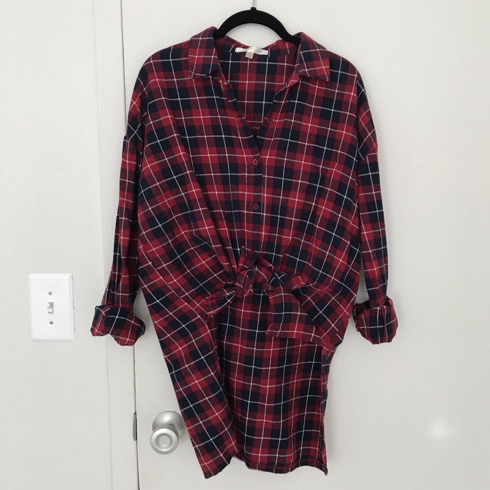 Oversized J.O.A. Plaid button down